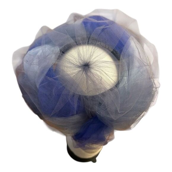 Vintage Hat-nip crown pillbox hat Fascinator, hat, blues, mesh elegant - Picture 3 of 16